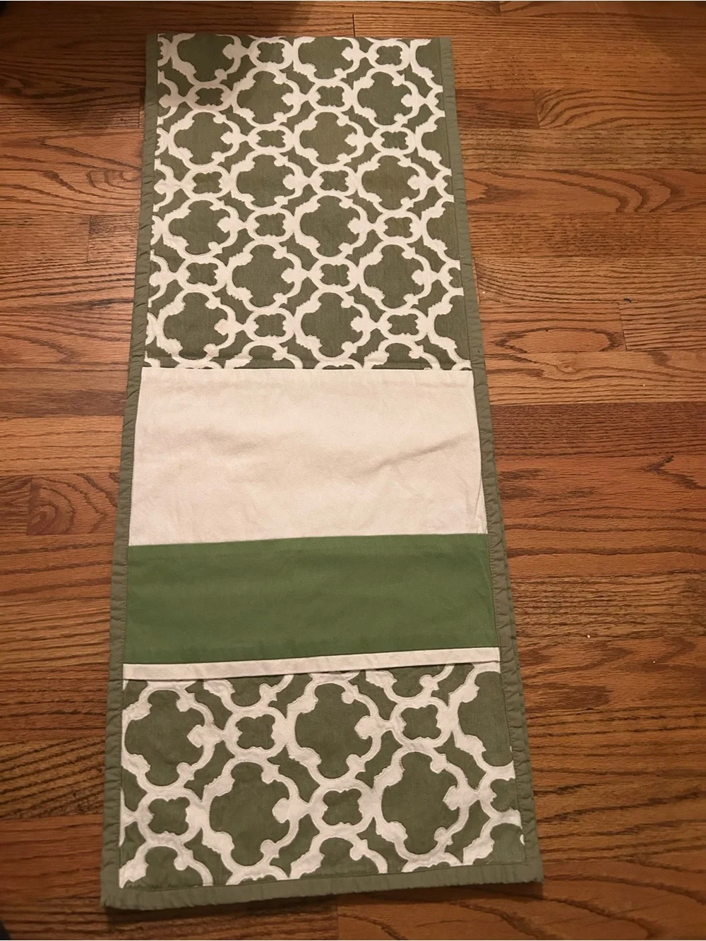 Green & White Cottagecore Inspired Table Runner